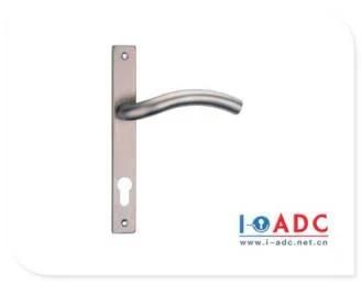 Brushed Ss Hollow Industrial Door Lever Handle on Plate