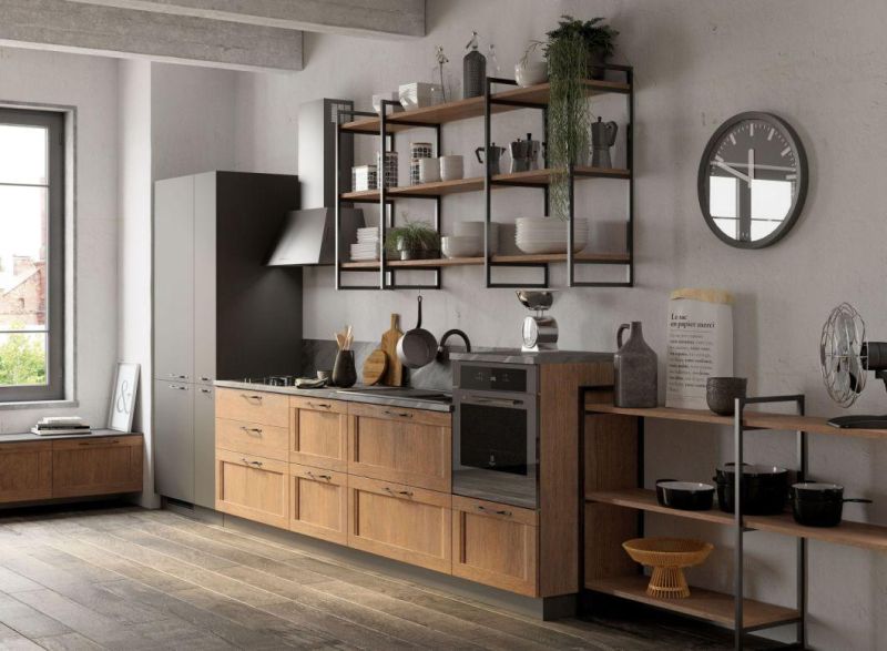 Customized Modular European Style Modern Solid Wood Kitchen Cabinet