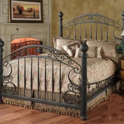 European Style Wrought Double Bed Reinforced Thickened Iron Frame Bed