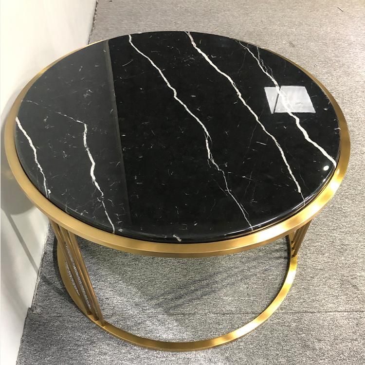 European Style Marble Top Metal Coffee Table Living Room Furnitures Side Table