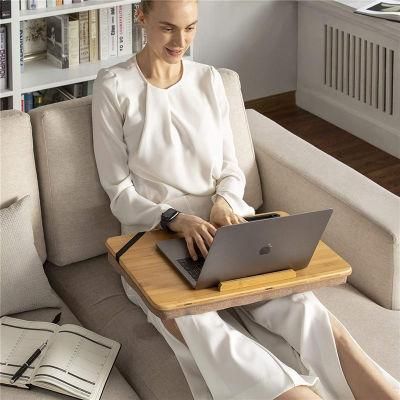Portable Laptop Desk with Soft Pillow Cushion Small Bamboo Desk