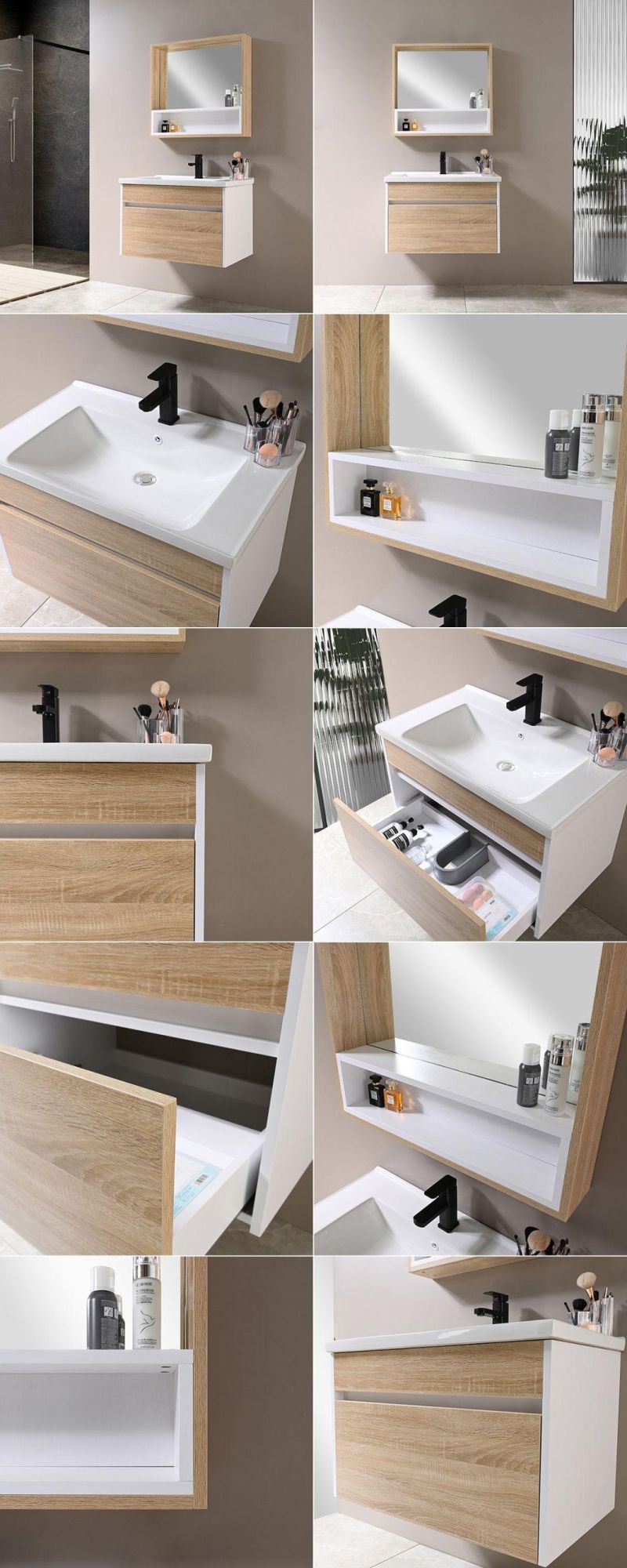 European Style Bathroom Vanity MDF Melamine Bathroom Wall Mounted Storage Cabinet