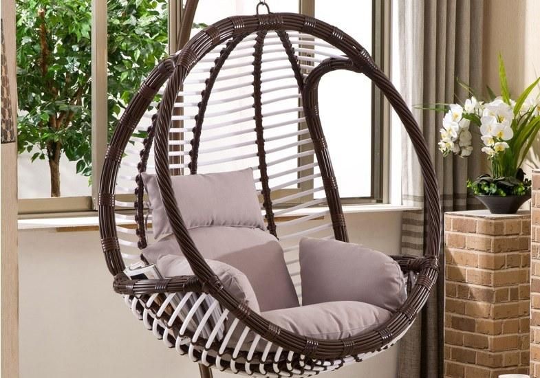 Outdoor Furniture PE Wicker Rattan Egg Swing Hanging Chair Garden Casual Patio Single Weave Chair