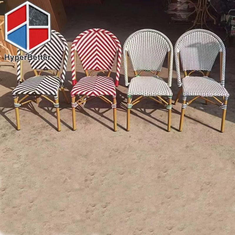 Armless Bistro Plastic Rattan Chairs