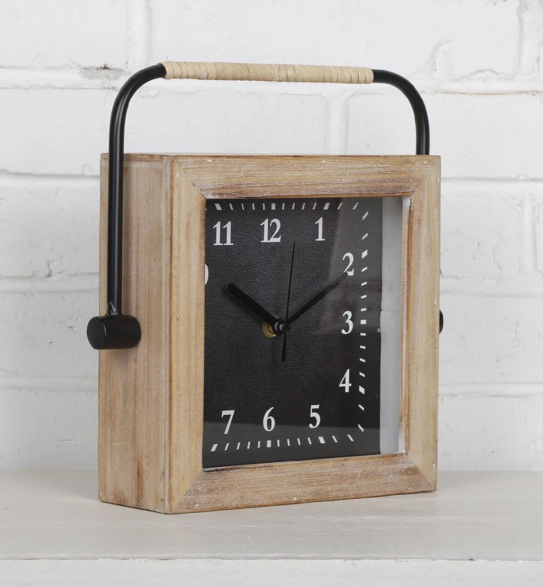 Industrial Wood Desk Clock Table Clock for Sale