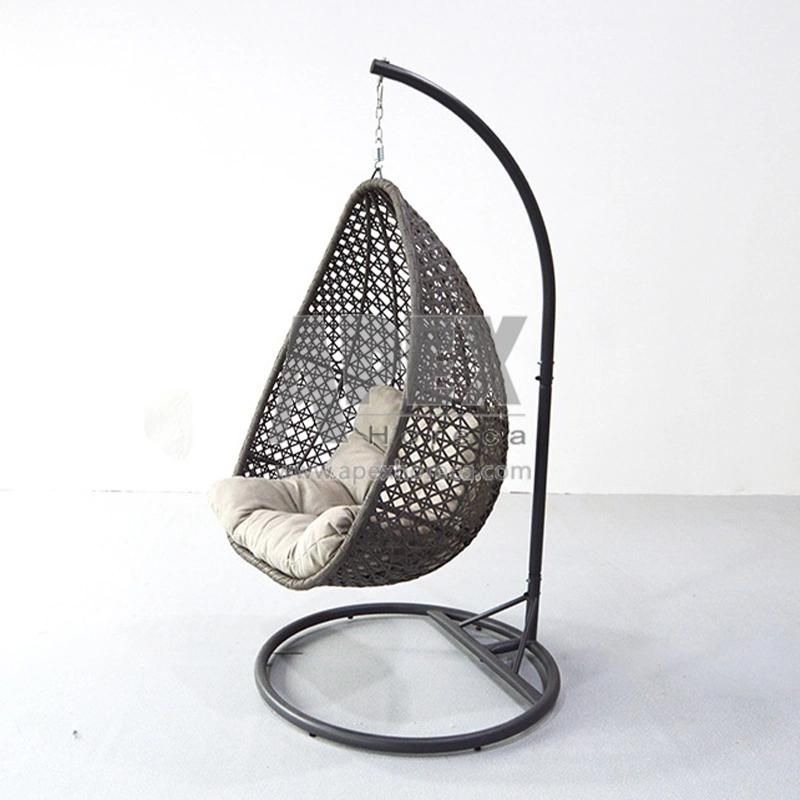 Outdoor Patio Hammock Chair Double Rattan Hanging Egg Shaped Swing Chair