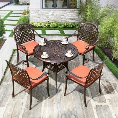 Outdoor Cast Aluminum Table Chair Combination European Villa Garden Furniture Leisure Chair