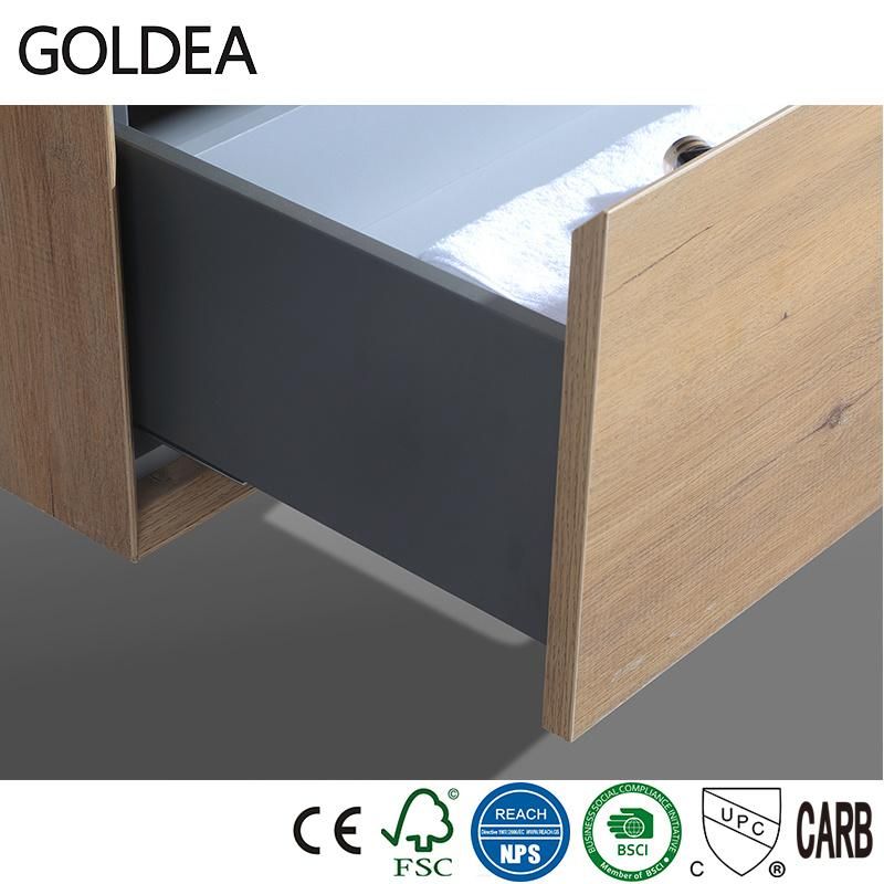 Hangzhou Floor Mounted Goldea Vanity Basin Cabinet Wooden Bathroom with High Quality