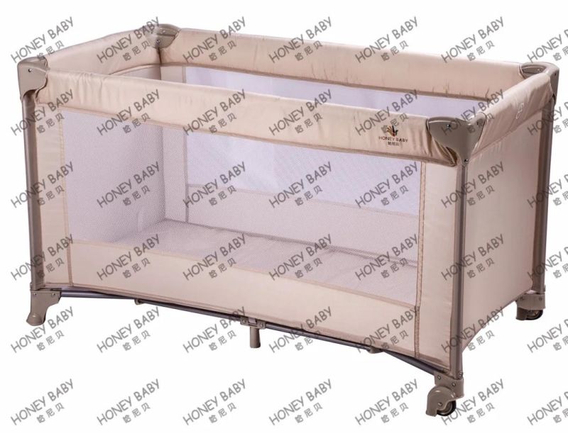 Baby Playpen Steel Frame/ with Second Safety Lock System/with Brake Wheels