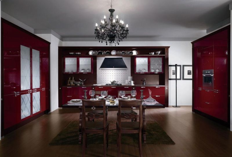 European Design MDF Melamine Lacquer UV High Grossy Kitchen Cabinet