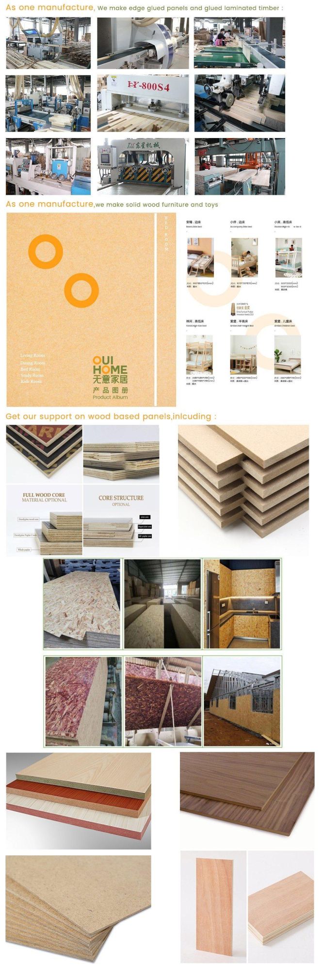 1220*2440mm 12mm 15mm 18mm 20mm Paulownia Full Length Panels Without Finger Joint Wood Boards