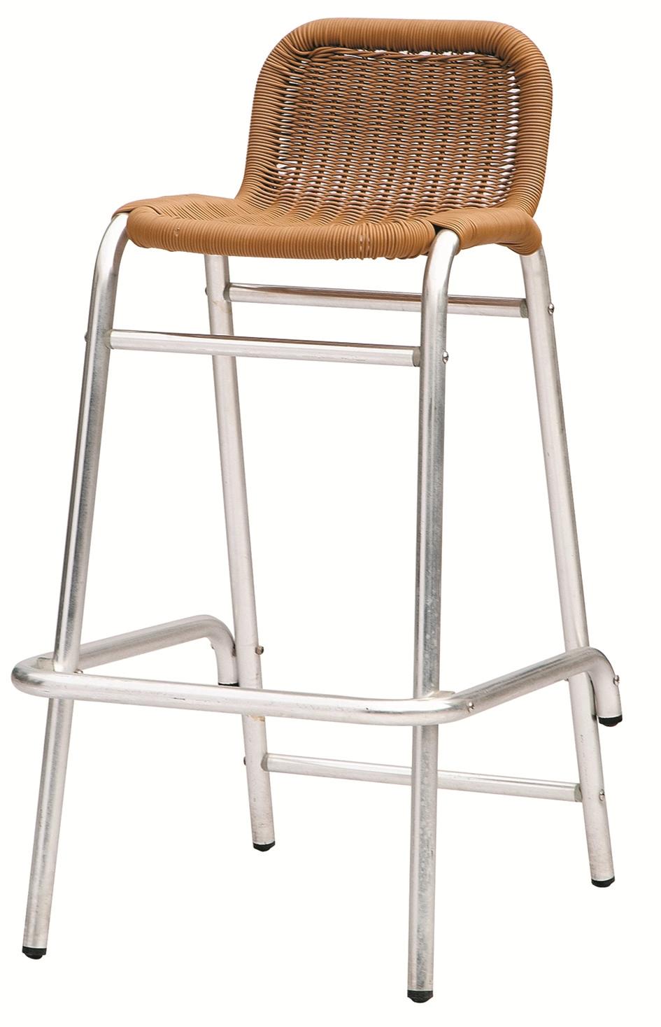 European Style Stackable Rattan Bar Stool Chair