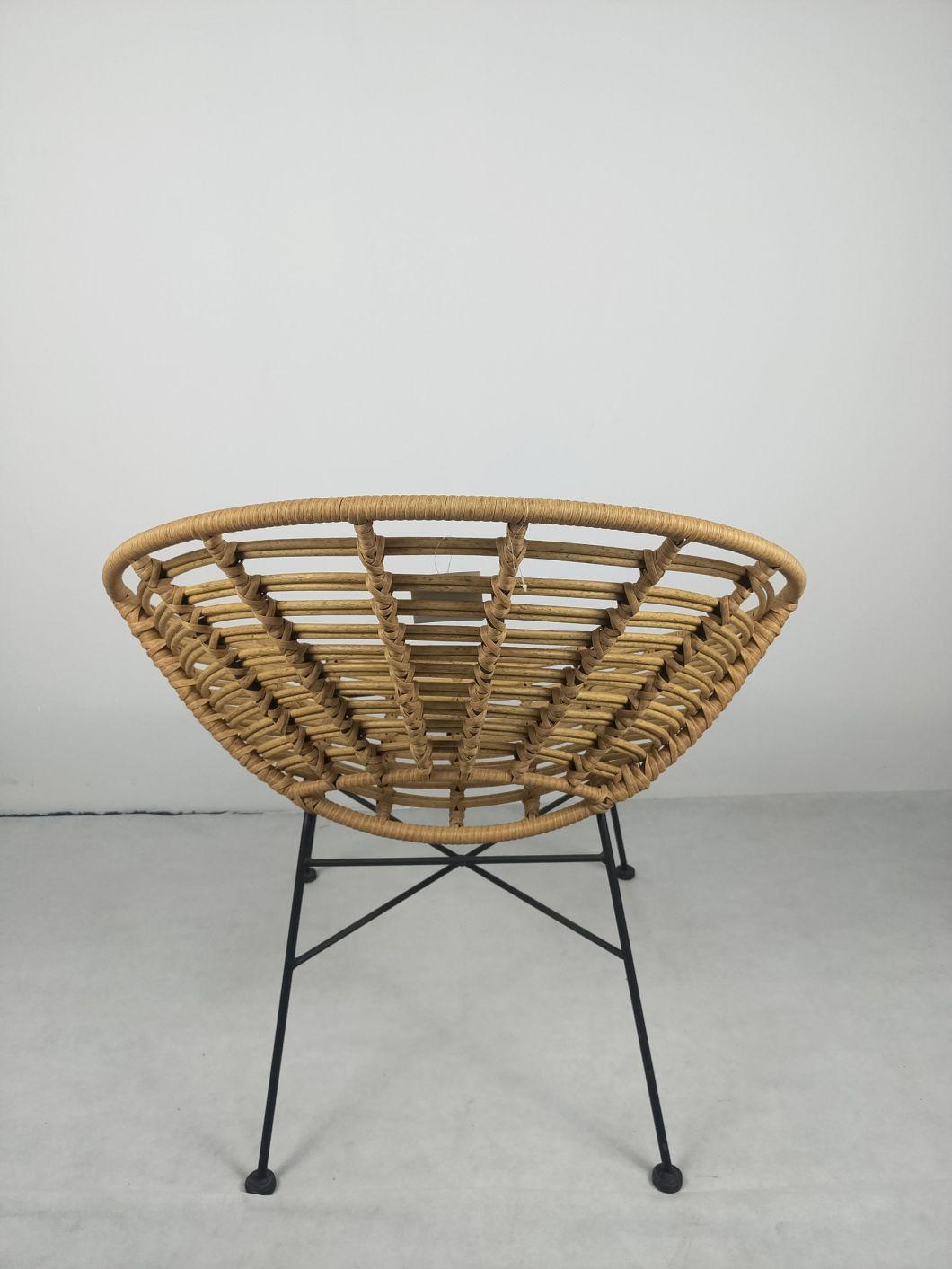 Synthetic Rattan PE Round Wood Wicker Woven Chairs Leisure Furniture
