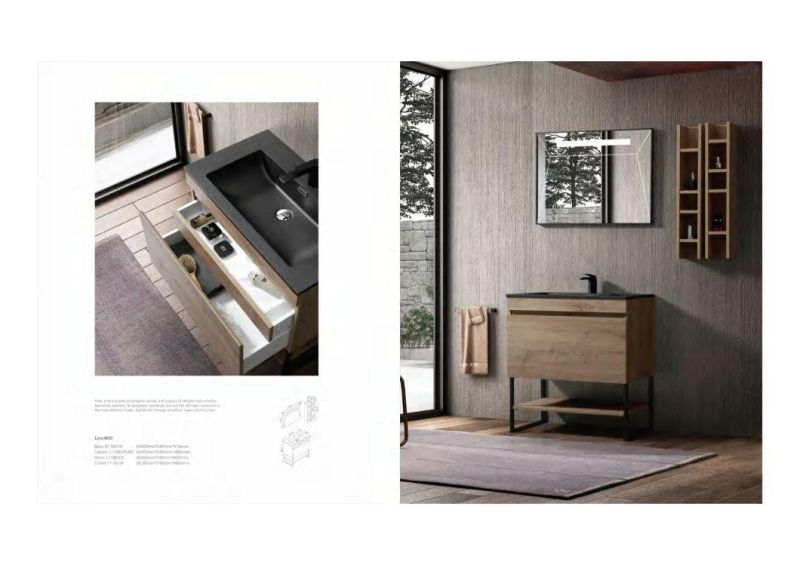 Wholesale European Modern Floor-Standing MDF Bathroom Furniture 800mm