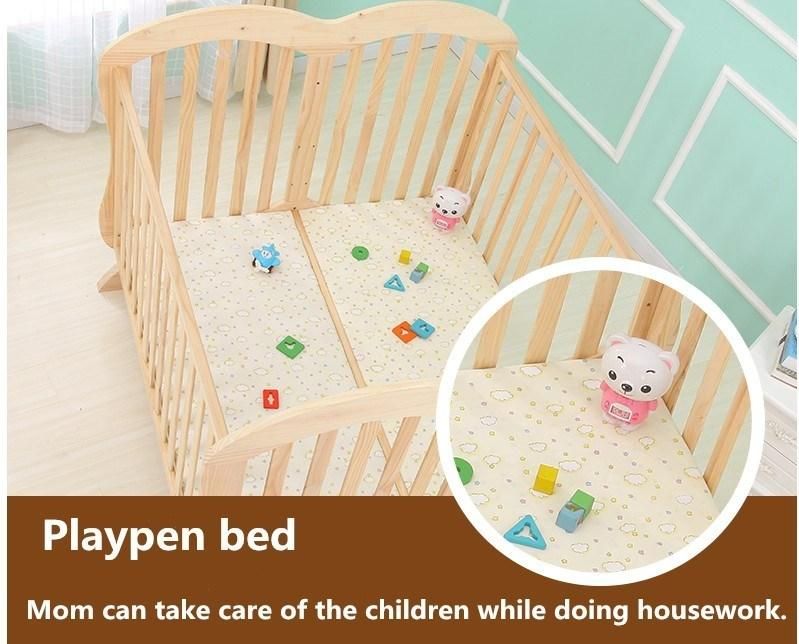 Solid Wood Baby Cot Crib Toddler Bed for Twins