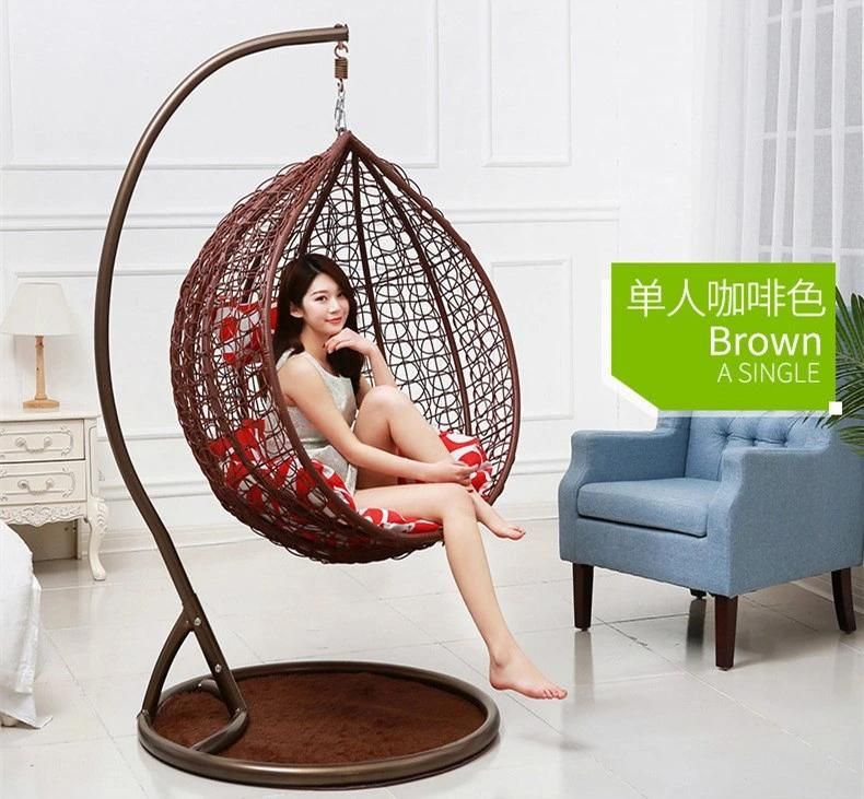 Rattan Wicker Cane Patio Hanging Egg Swing Chair Garden Cane Furniture Leisure Chair Single Weave Chair