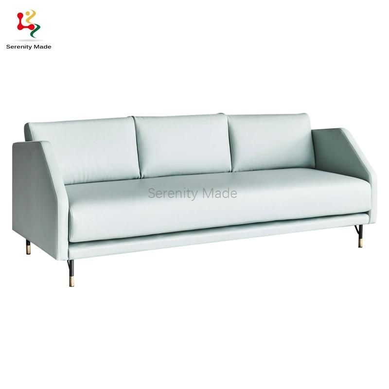 European Style 2 Seater Leisure Living Room Sofa with Wood Legs