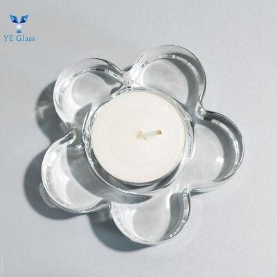 Handmade Flower Shaped Crystal Candle Holders for Wedding Decoration