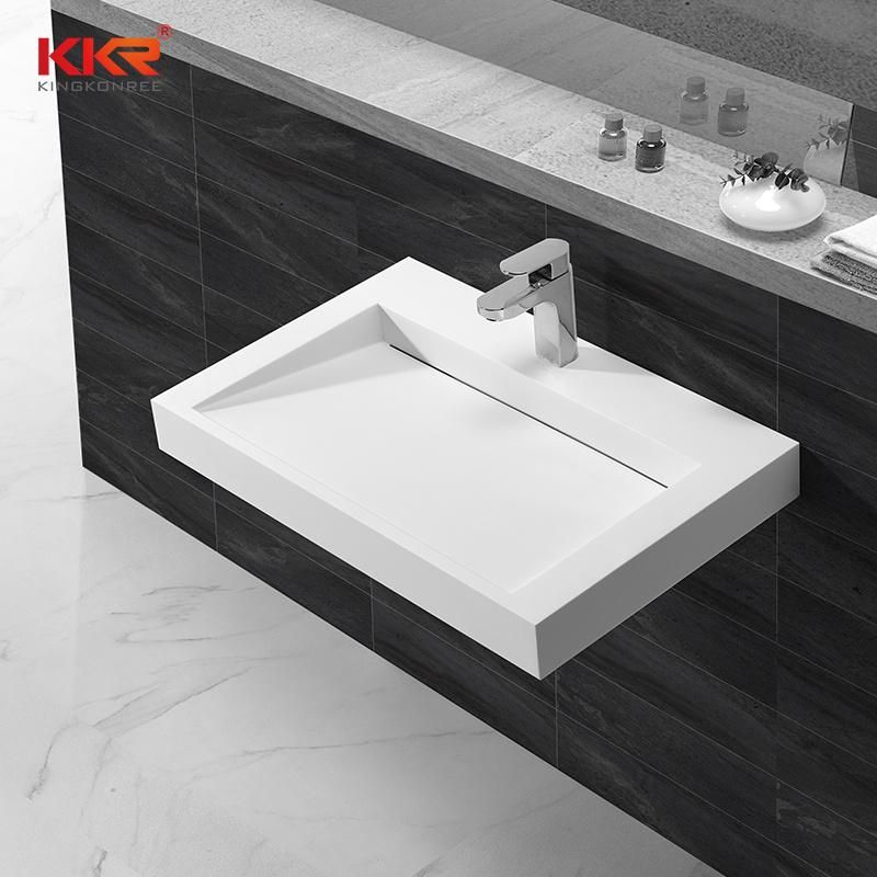 Acrylic Solid Surface Wall Hung Slope LG Corian Wash Basins