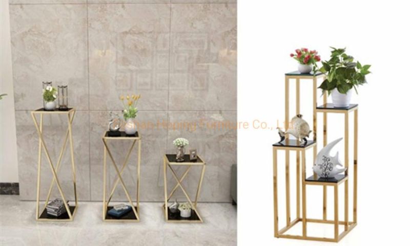 Hotel Customized Event Table Wedding Decorations Display Gold Flower Stand with Drawer Boxes