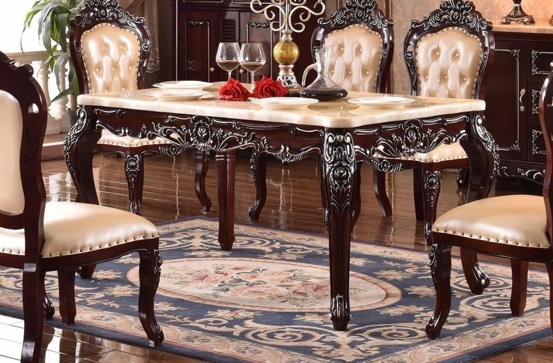 European Style Solid Wood Dinning Room Furniture of Dinning Table and Dinning Chair