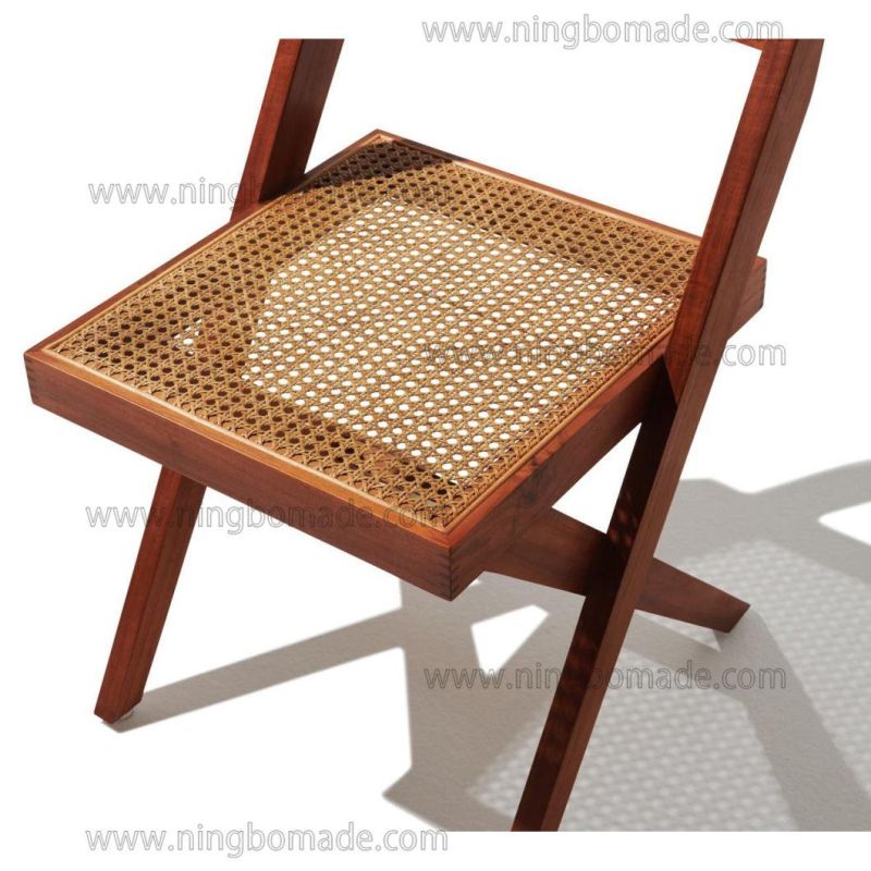 Classic Silhouette Drafting Compass Furniture Natural Ash and Rattan Dining Chair