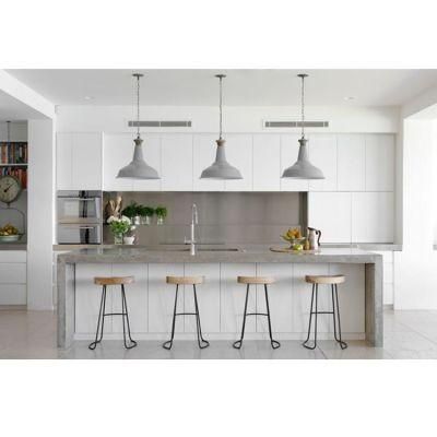 Custom Design White High Gloss Lacquer Modern Kitchen Cabinets with Island