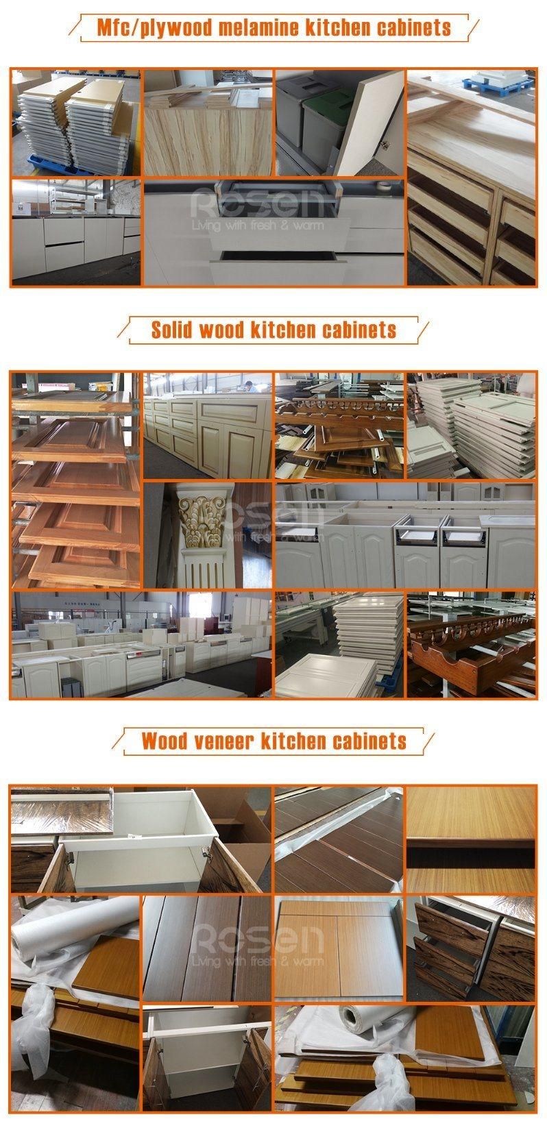 Modern High End Large Storage White Solid Wood Kitchen Cabinet with Kitchen Island