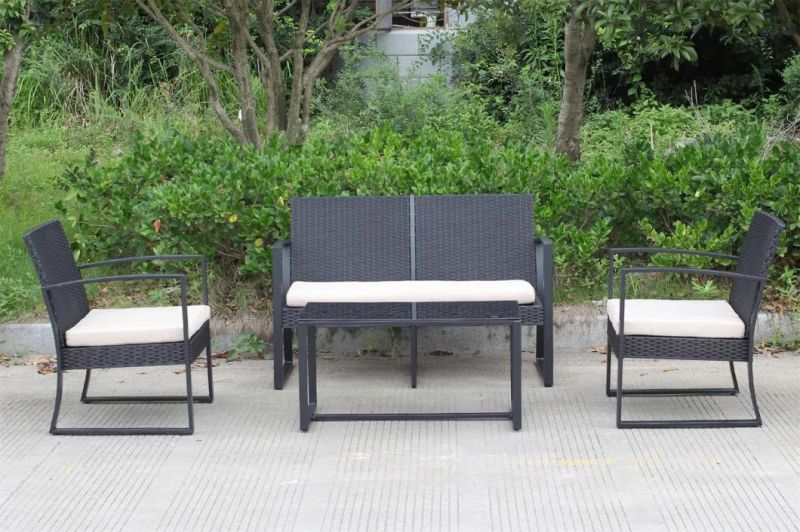 4 PCS Plastic-Steel Furniture Sofa Set PP Rattan Design