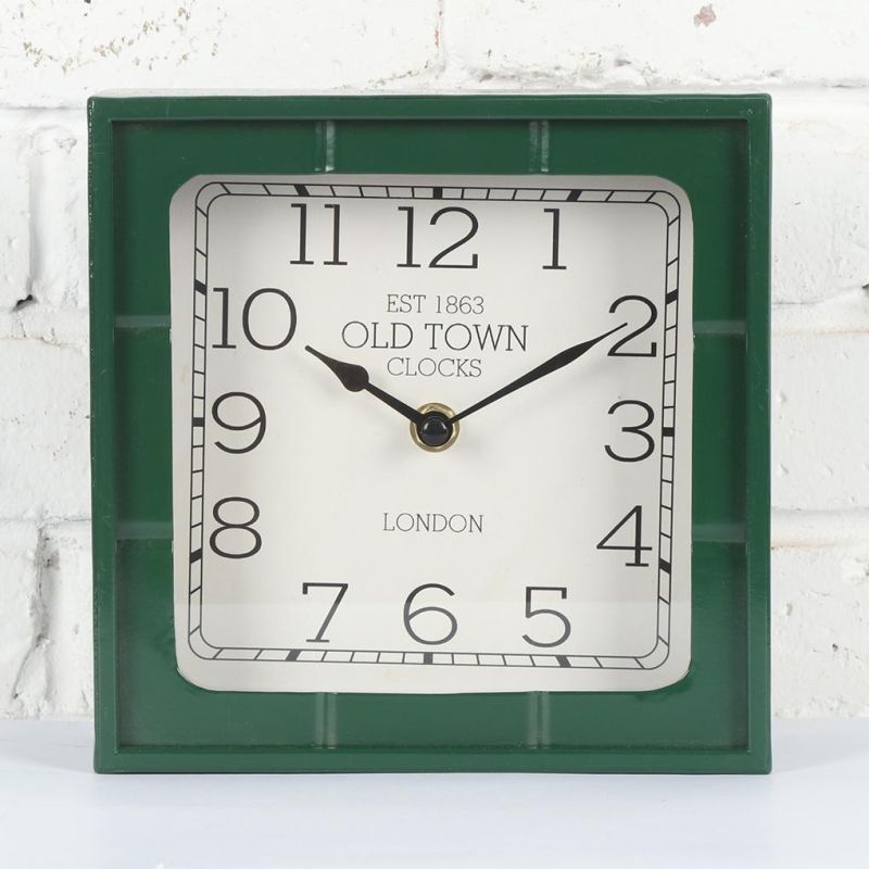 Square Iron Mantel Clock, Leader & Unique Table Clock, Promotional Gift Clock, Desk Clock, Simple Desk Clock