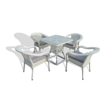 European Style Outdoor Patio Rattan Furniture Table and Chair Garden Dining Table Set