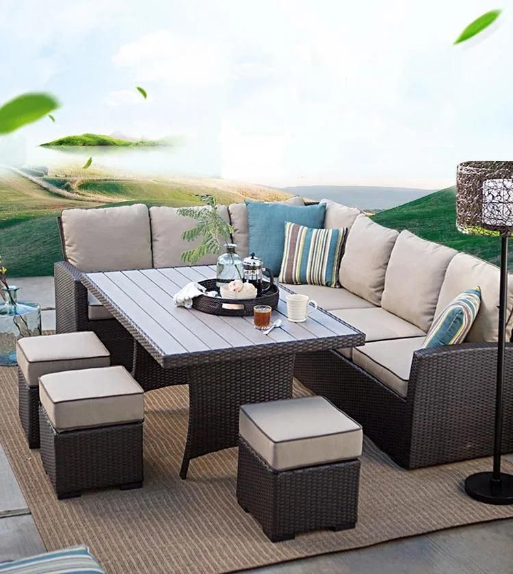 Patio Wicker Conversation Set All-Weather Rattan Outdoor Sectional Sofa Furniture