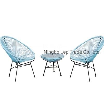 Lightweight Garden Rattan Wicker Egg Shape Chair and Table Set