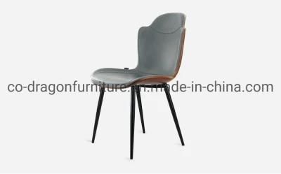 European Style Metal Legs Leather Dining Chair for Home Furniture