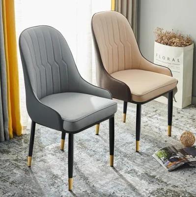 European Comfortable High Quality Fabric Dining Chairs with Metal Legs