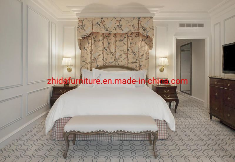 Antique European Style Gold Luxury 5 Stars Hotel Villa Apartment Furniture Living Room Bedroom Double Single King Queen Size Bed Room Furniture