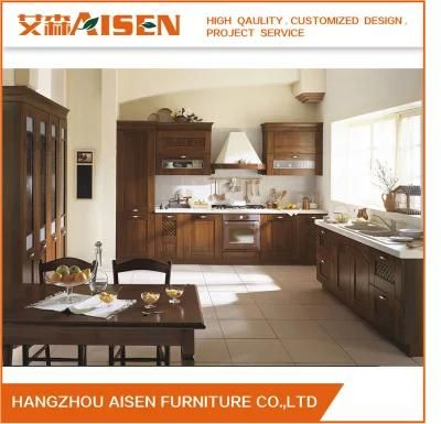 2019 Aisen European Style Solid Wood Kitchen Cabinet