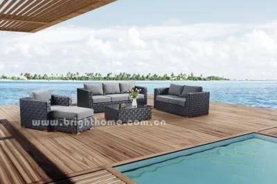 Elegant High Quality European Leisure Outdoor Aluminium Rattan Wicker Garden Sectional Sofa