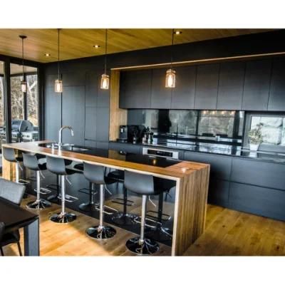 Wholesale Bespoke Modern Melamine European Black Kitchen Cabinet