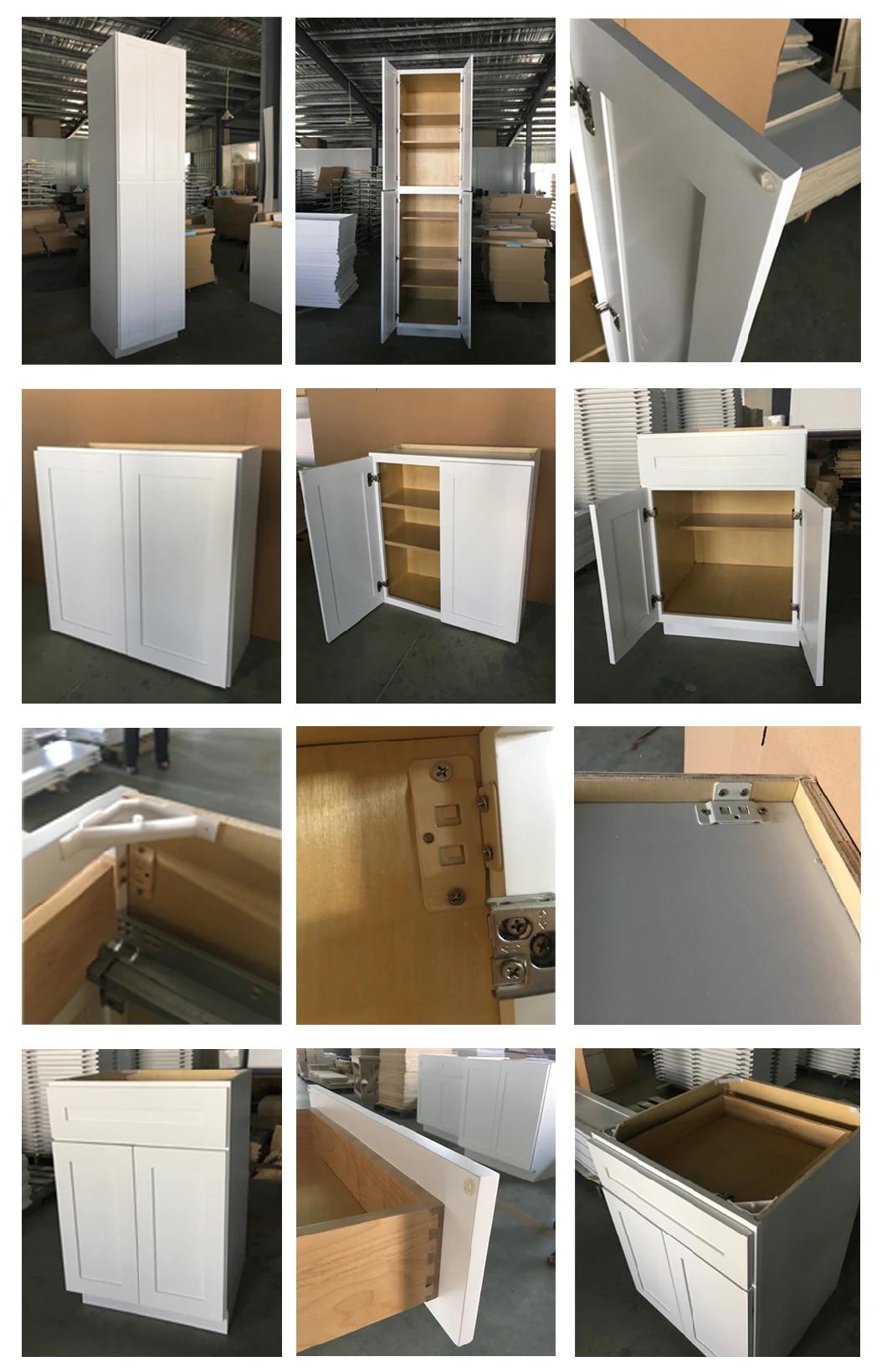 ODM White Plywood Customized Organizing Kitchens Dark Grey Kitchen Cabinets