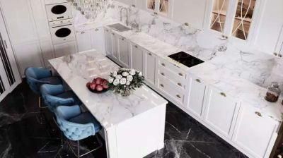 Foshan Lecong White Antique Paint European Kitchen Cabinet
