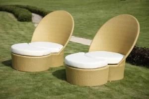 High Back Sofa Chair Set with Ottoman and Table Outdoor Garden Furniture (8609)