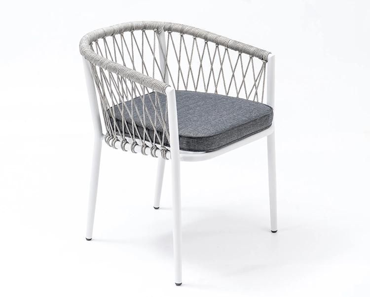 Fashionable Modern Cafe Aluminum Rattan Outdoor Dining Chair