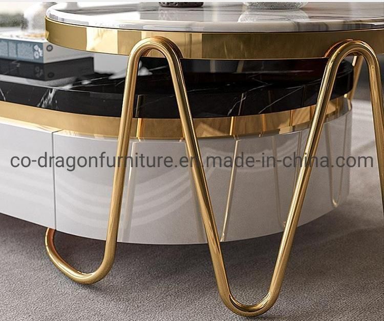 European Style Luxury Wooden Coffee Table Group for Home Furniture