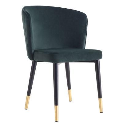 Classic Design Dining Room Chair European Cheap Luxury Nordic Metal Leg Fabric Velvet Restaurant Dining Room Chairs Modern