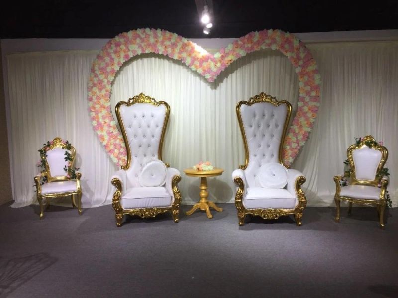 Luxury Royal Cheap King Throne Chair Wedding Gold Bride and Groom Chair