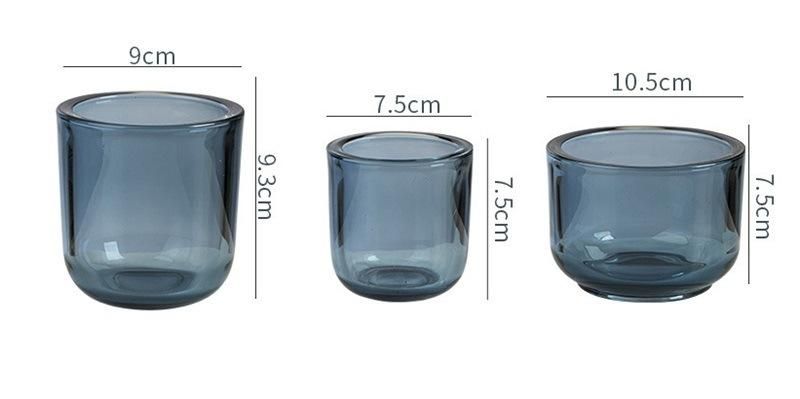 Candlestick Decoration Simple Glass Candlestick Nordic Candle Morandi Candle Cup Home Stay Decorative Candle Glass Holder