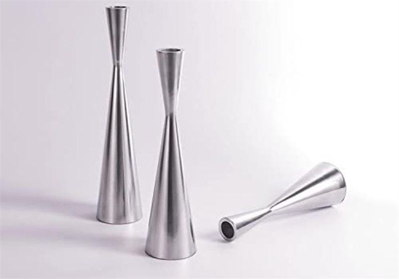 Stainless Steel Candlestick Metal Conical Candlestick Bracket Retro Modern Decorative Gift