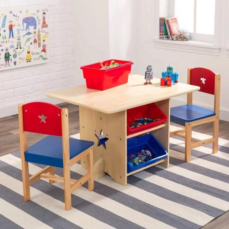 Schoo Furniture Home Office Table Kids 5 Piece Arts and Crafts Table and Chair Set