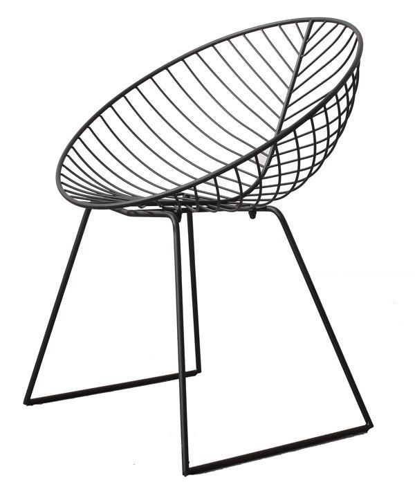 Leaf Hearted Shaped Designer Powder Coating Wire Outdoor Garden Chair